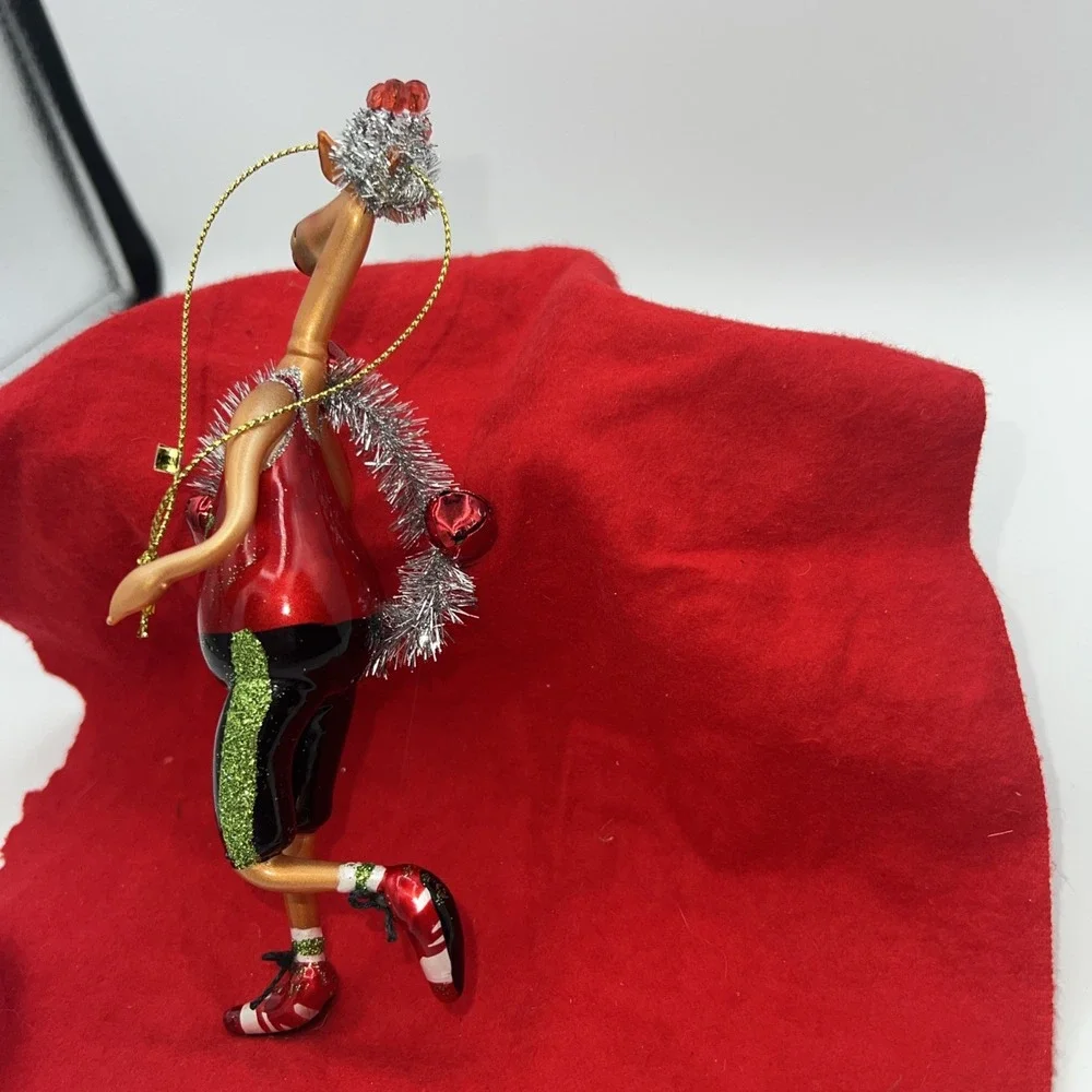 Christmas Elk Dancing Christmas Tree Ornament With Glitter Pants 6